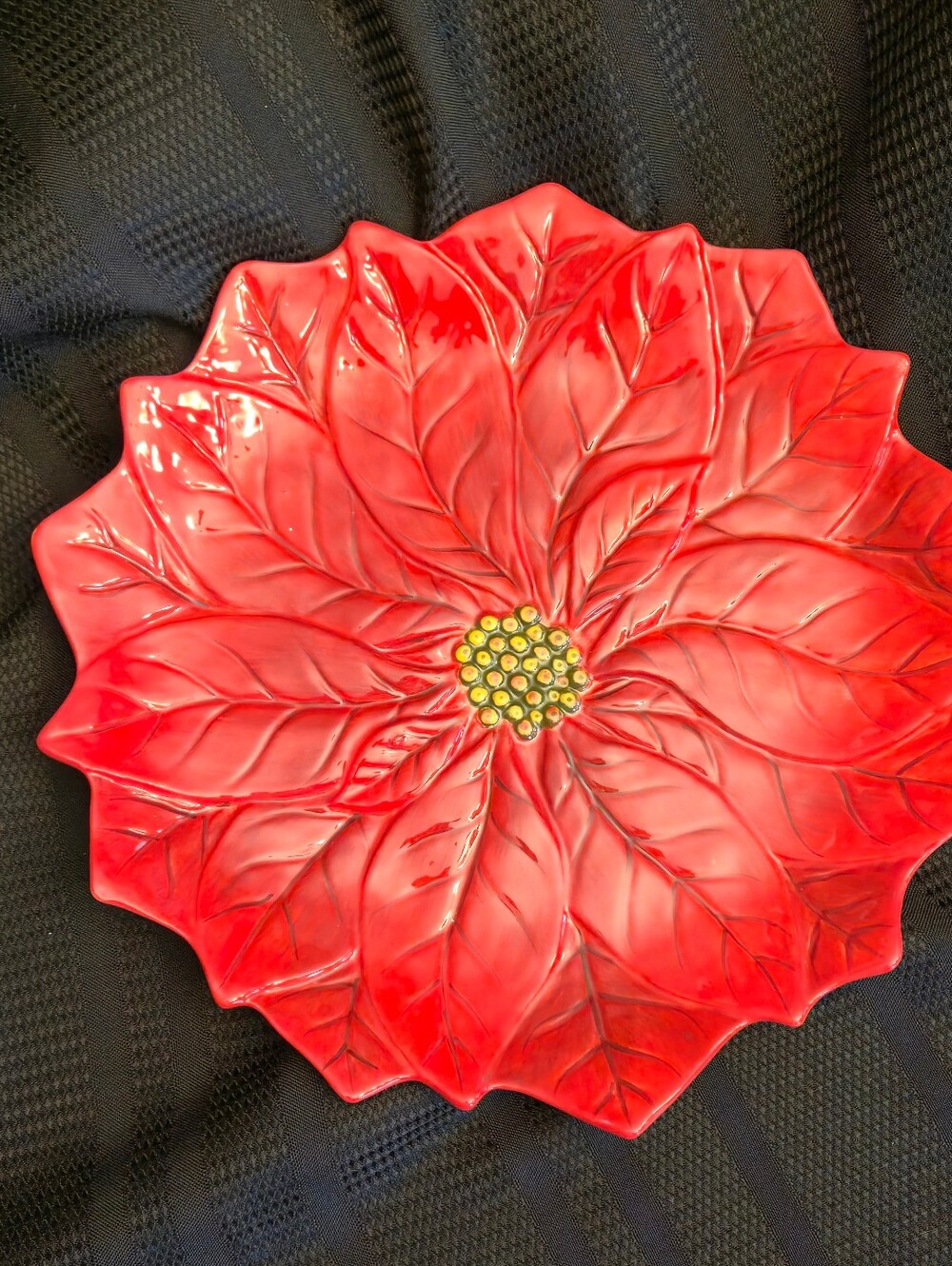 NEW Certified International Christmas Red Poinsettia 13” Platter